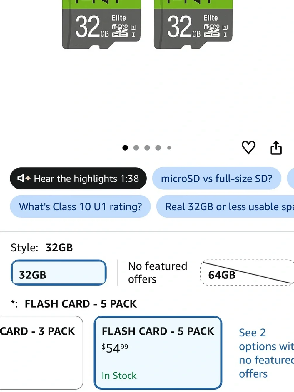 PNY 32GB Elite Class 10 U1 microSDHC Flash Memory Card - 5 Pack